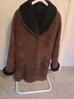 Bruine .polar leder dames jas met pels.. M: 44, Ophalen, Zo goed als nieuw