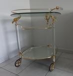 Glazen bijzettafel  Italiaanse barwagen, Ophalen, Zo goed als nieuw, Ovaal
