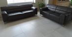 Stijlvol grijs lederen salon, klaar voor ronde twee!, Huis en Inrichting, Ophalen, Gebruikt, 150 tot 200 cm, Rechte bank