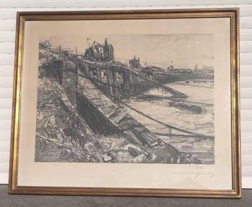 Lithographie nieuwport signe Maurice wagemans beschikbaar voor biedingen