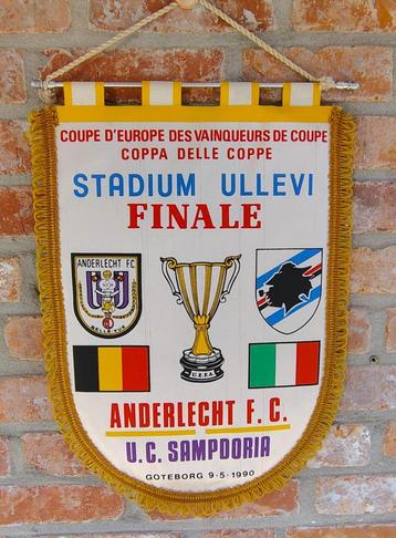 RSC Anderlecht Sampdoria  1990 finale sublieme vaandel beschikbaar voor biedingen