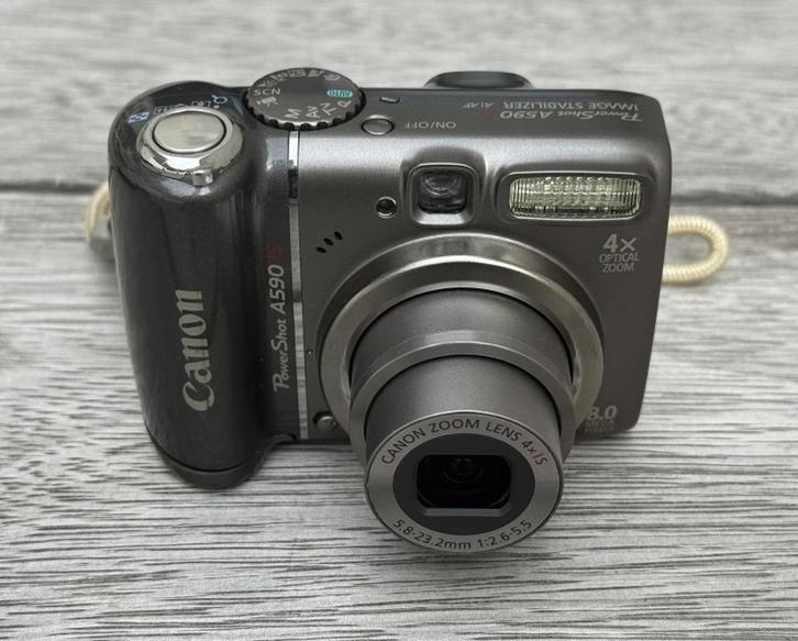 Canon PowerShot A590 IS - Original Case - SD card - Getest, Audio, Tv en Foto, Fotocamera's Digitaal, Gebruikt, Compact, Canon