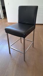 Barkrukken in zwart leder, Ophalen, 5 krukken of meer, 60 tot 90 cm, Leer