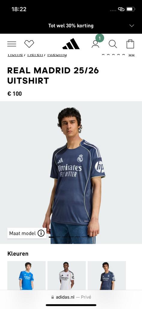 Real Madrid 2025/2026 uitshirt, Sport en Fitness, Voetbal, Nieuw, Shirt, Verzenden