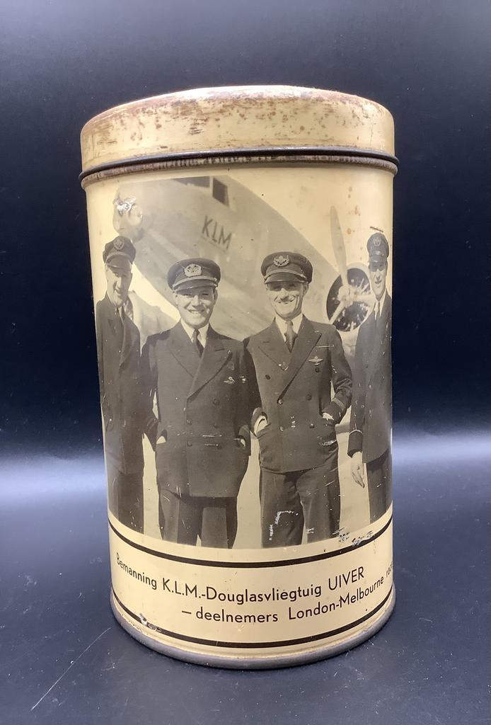 KLM vliegtuig blik 1934, Verzamelen, Blikken, Gebruikt