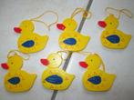Décor de Pâques : Canards jaunes en bois (6), Diversen, Pasen, Ophalen of Verzenden, Zo goed als nieuw