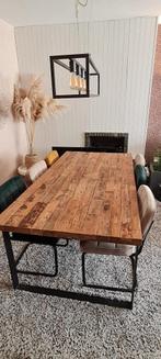 Tafel - Massief, Huis en Inrichting, Tafels | Eettafels, Ophalen, Teakhout, 200 cm of meer, 50 tot 100 cm