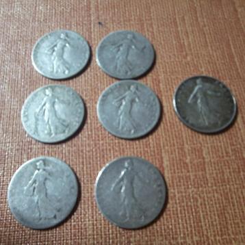 7 Franse munten van 50 cent beschikbaar voor biedingen