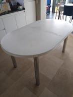 vintage zware witte tafel,  uittrekbaar. Gebruikte staat., Huis en Inrichting, Ophalen, Gebruikt