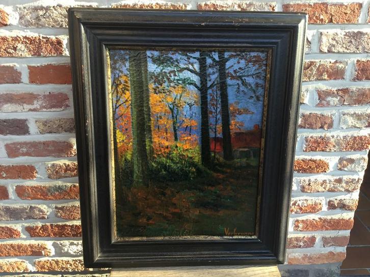 VERBRUGGE Willy-Tielt1925+2017-Olie/doek-afm.59x49met kader., Antiquités & Art, Art | Peinture | Classique, Enlèvement