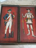 2 vintage houten geschilderde wandplaten uit de jaren '60, Antiek en Kunst, Curiosa en Brocante, Ophalen of Verzenden