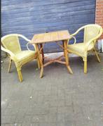 ROTAN  SET( Tafel en Twee zetels), Ophalen of Verzenden, Gebruikt, Rechthoekig, Overige materialen