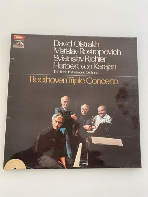 Oistrakh Rostropovich Richter Karajan Beethoven Triple Conce, Cd's en Dvd's, Vinyl | Klassiek, Zo goed als nieuw, Romantiek, Orkest of Ballet