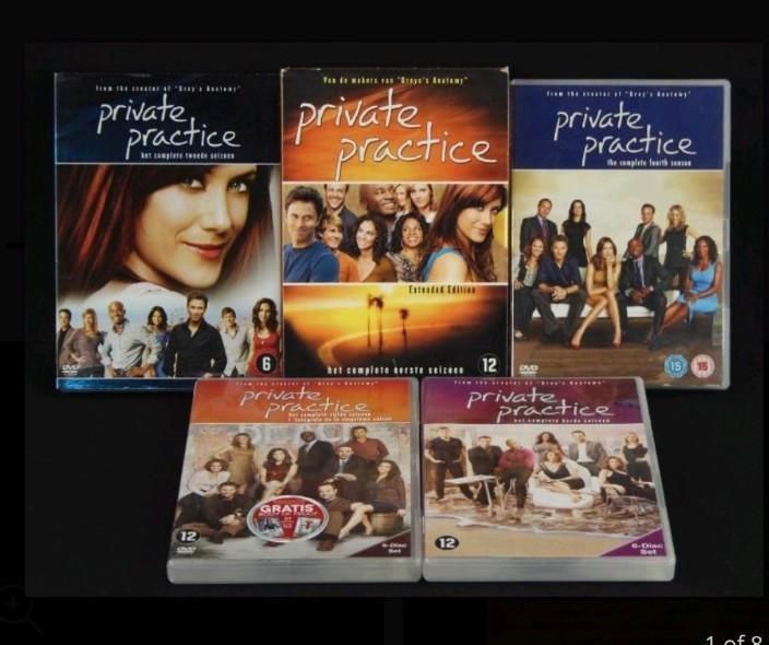7 dvd-boxen Private practice & Greys anatomy, Cd's en Dvd's, Dvd's | Tv en Series, Zo goed als nieuw, Drama, Boxset, Vanaf 12 jaar