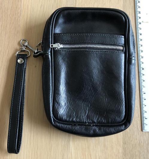 Heren polstas zwart leder basic model, Handtassen en Accessoires, Overige Accessoires, Gebruikt, Ophalen of Verzenden