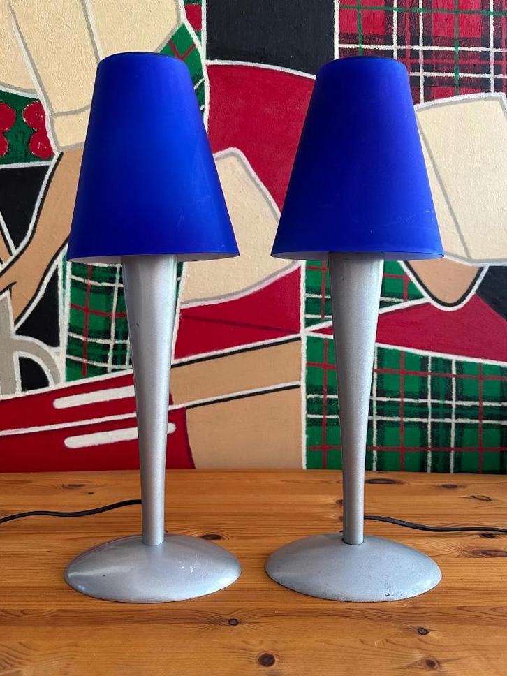 90S IKEA KVARTETT TAFELLAMP, Huis en Inrichting, Lampen | Tafellampen, Gebruikt, Minder dan 50 cm, Glas, Metaal, Ophalen of Verzenden