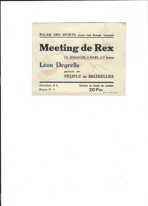 Brussel Bruxelles Leon Degrelle Rex Meeting Brigade Front SX, Verzamelen, Militaria | Algemeen, Landmacht, Foto of Poster, Verzenden