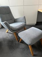 Fauteuil met voetenbank, Ophalen, Gebruikt, 75 tot 100 cm, Stof