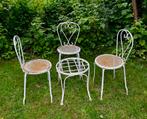Vintage smeedijzeren tuinstoelen en tafel, Tuin en Terras, Ophalen, Gebruikt, Metaal