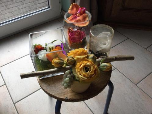 VERSCHILLENDE ARMATUREN: STOFFEN BLOEMEN/RECIPIËNTEN: GLASST, Antiek en Kunst, Antiek | Overige Antiek, Ophalen of Verzenden