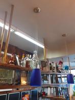 vintage hanglampen (blauw), Enlèvement, Utilisé, 50 à 75 cm, Verre