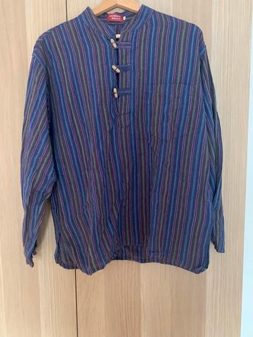 Chemise violette de pêcheur népalais/chemise Goa