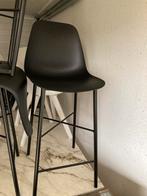 Chaises de bar noires 4, Avec repose-pieds, Métal, 4 tabourets, Enlèvement