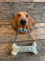 Beeldje teckel - Bienvenue welkom - wanddecoratie hond, Ophalen of Verzenden, Zo goed als nieuw