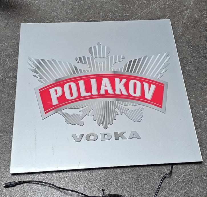 Poliakov Vodka lichtbord, Verzamelen, Merken en Reclamevoorwerpen, Gebruikt, Ophalen of Verzenden