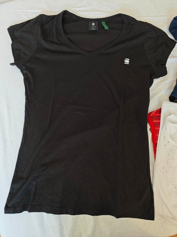 G-Star tshirt basic zwart blauw 3 stuks, Kleding | Dames, T-shirts, Zo goed als nieuw, Maat 42/44 (L), Blauw, Ophalen of Verzenden