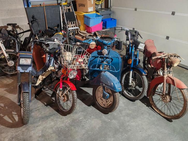 5 oldtimer brommers, Fietsen en Brommers, Brommers | Oldtimers, Overige merken, Klasse B (45 km/u), Ophalen