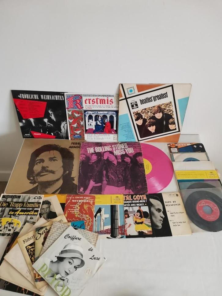 Lot van 24 singles en lp's, Cd's en Dvd's, Vinyl Singles, Gebruikt, Single, Pop, 7 inch, Ophalen of Verzenden