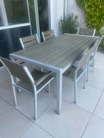 Tuintafel met 6 stoelen, Tuin en Terras, Tuintafels, Ophalen, Gebruikt, Aluminium
