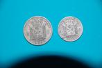 Leopold II : 1 en 2 FRANCS 1866 in vrij goede staat, Setje, Zilver, Ophalen of Verzenden, Zilver