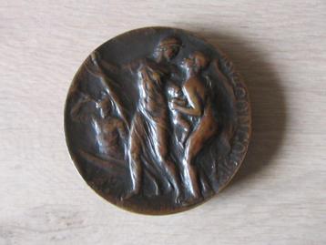 médaille Congo Belge 1914 - 1918 Frans Huygelen brons Ø 9cm beschikbaar voor biedingen