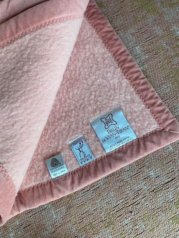 Prachtig wollen deken van Brun de Vian-Tiran 180 x 240 zgan, Huis en Inrichting, Woonaccessoires | Plaids en Woondekens, Ophalen