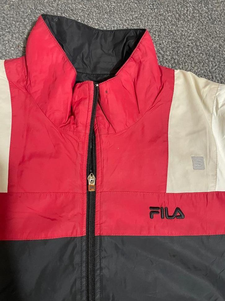 Fila Vintage Windbreaker Jacket – Size 100 (M/L), Kleding | Heren, Truien en Vesten, Zo goed als nieuw, Maat 52/54 (L), Rood, Ophalen of Verzenden