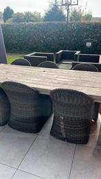 Bristol tuinset tafel 6 stoelen lounge set met beige kussens, Ophalen, Gebruikt