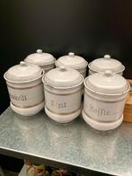 Antieke Voorraadpotten Emaille - 6 Stuks, Huis en Inrichting, Ophalen, Gebruikt
