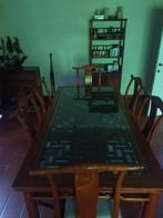 chinese eettafel + 6 stoelen, Huis en Inrichting, Ophalen, Gebruikt, 50 tot 100 cm, Vijf personen of meer