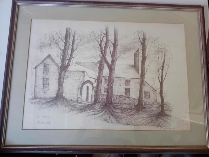 Fusain Signe ben genaux, Antiquités & Art, Art | Lithographies & Sérigraphies, Enlèvement ou Envoi