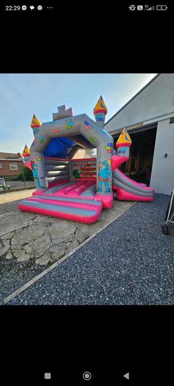 springkasteel prinsses met zijglijbaan te koop, Hobby en Vrije tijd, Ophalen, Gebruikt