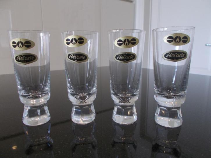 Lot 4 x borrelglaasjes Booms glas Bel'arte perfecte staat, Antiek en Kunst, Antiek | Glaswerk en Kristal, Ophalen of Verzenden