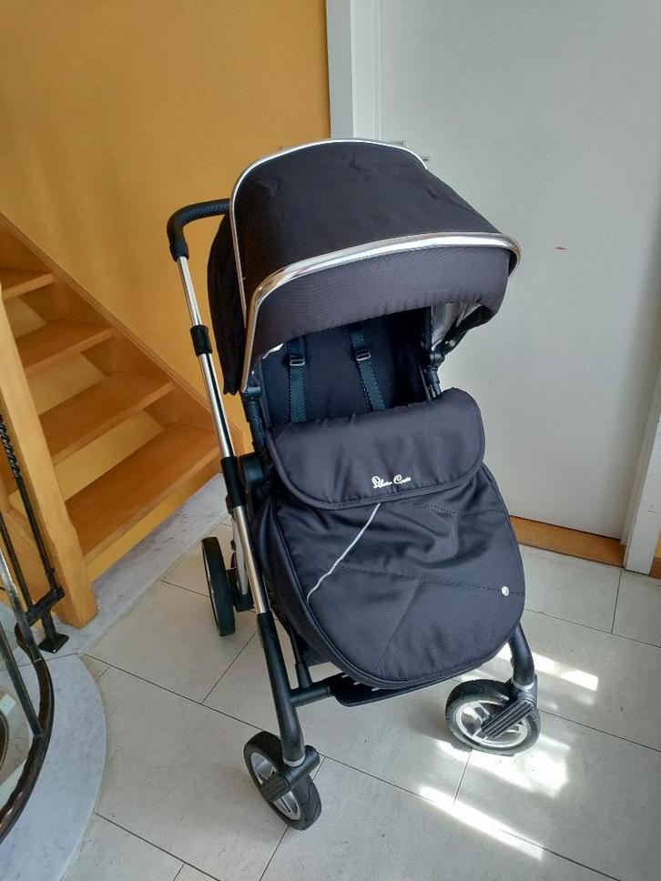 Poussette et nacelle Silver Cross noires, Enfants & Bébés, Poussettes & Combinaisons, Comme neuf, Poussette combi, Autres marques