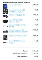 I9 14900K, 64Gb ram, 1TB nvme…, Ophalen, 64 GB of meer, Intel Core i9, Zo goed als nieuw