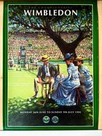 WIMBLEDON vintage poster van het tennistoernooi in 1995., Rechthoekig Staand, Ophalen of Verzenden, Zo goed als nieuw, Sport