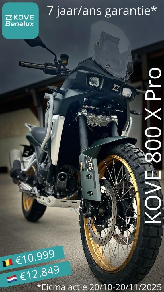 Kove 800x Pro *7 jaar garantie**, Motoren, Motoren | Overige merken, Bedrijf, Toermotor, meer dan 35 kW, 2 cilinders, Motorrijbewijs A