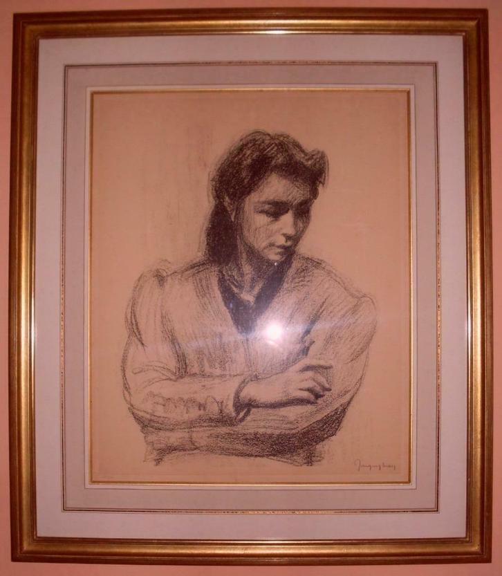 Tekening door Jacques Maes, Belgische schilder (1905>19868)., Antiek en Kunst, Kunst | Schilderijen | Klassiek, Ophalen