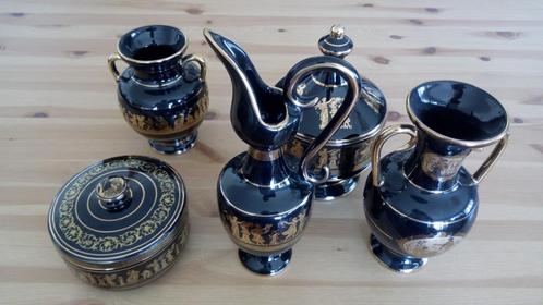 Handgemaakt 24-karaats verguld thee-/koffieservies met oud-G, Antiek en Kunst, Antiek | Servies compleet, Ophalen of Verzenden