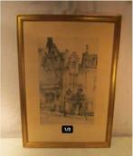 Mooi Oude Ets 'Estrille Bruxelles' - Naeyaert - 61x43, Antiek en Kunst, Ophalen of Verzenden
